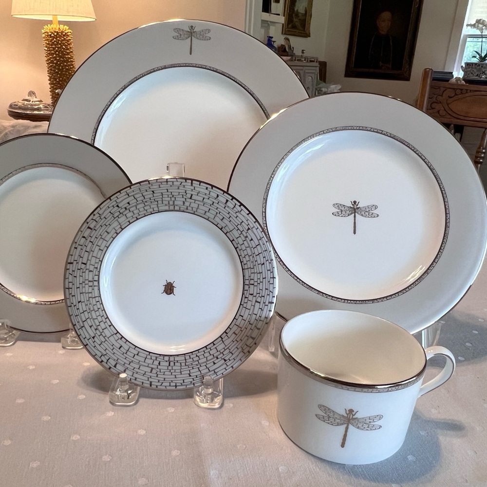 Kate Spade June Lake Platinum 5-piece Dinnerware Set NWOT